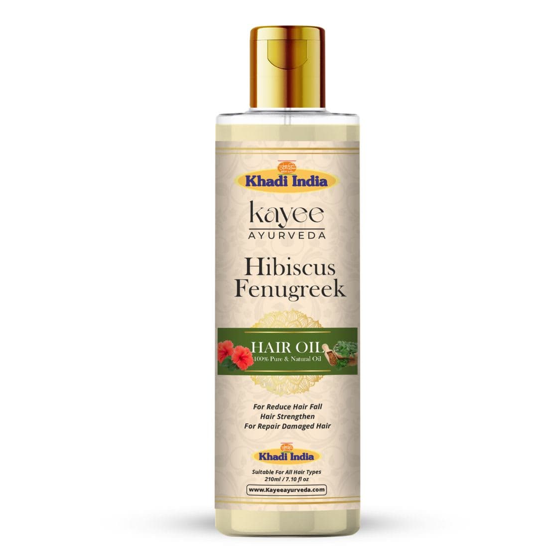 Kayee Ayurveda Khadi Hibiscus Fenugreek Hair Oil 210ml