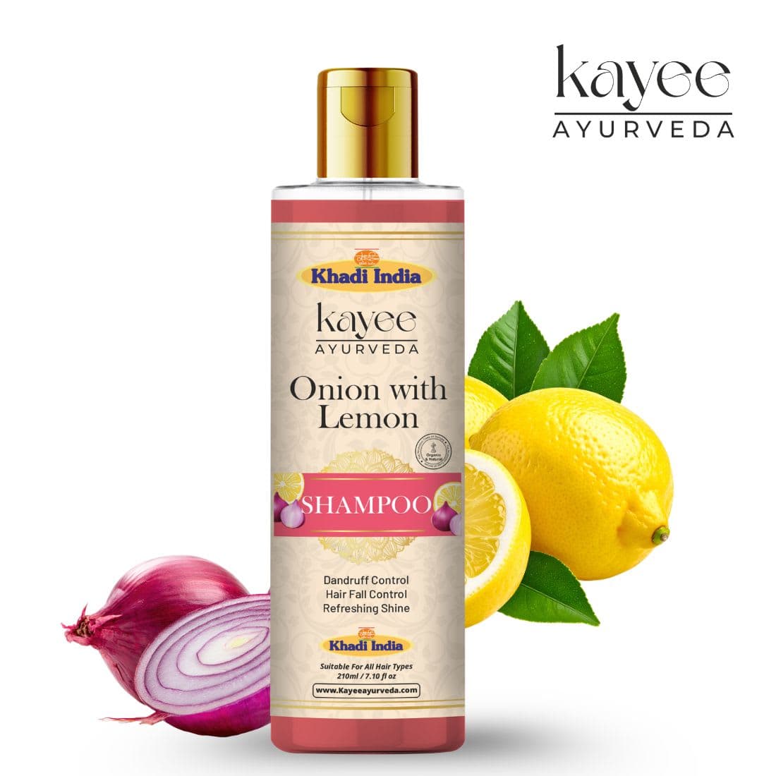 Kayee Ayurveda Khadi Onion with Lemon Shampoo 210ml