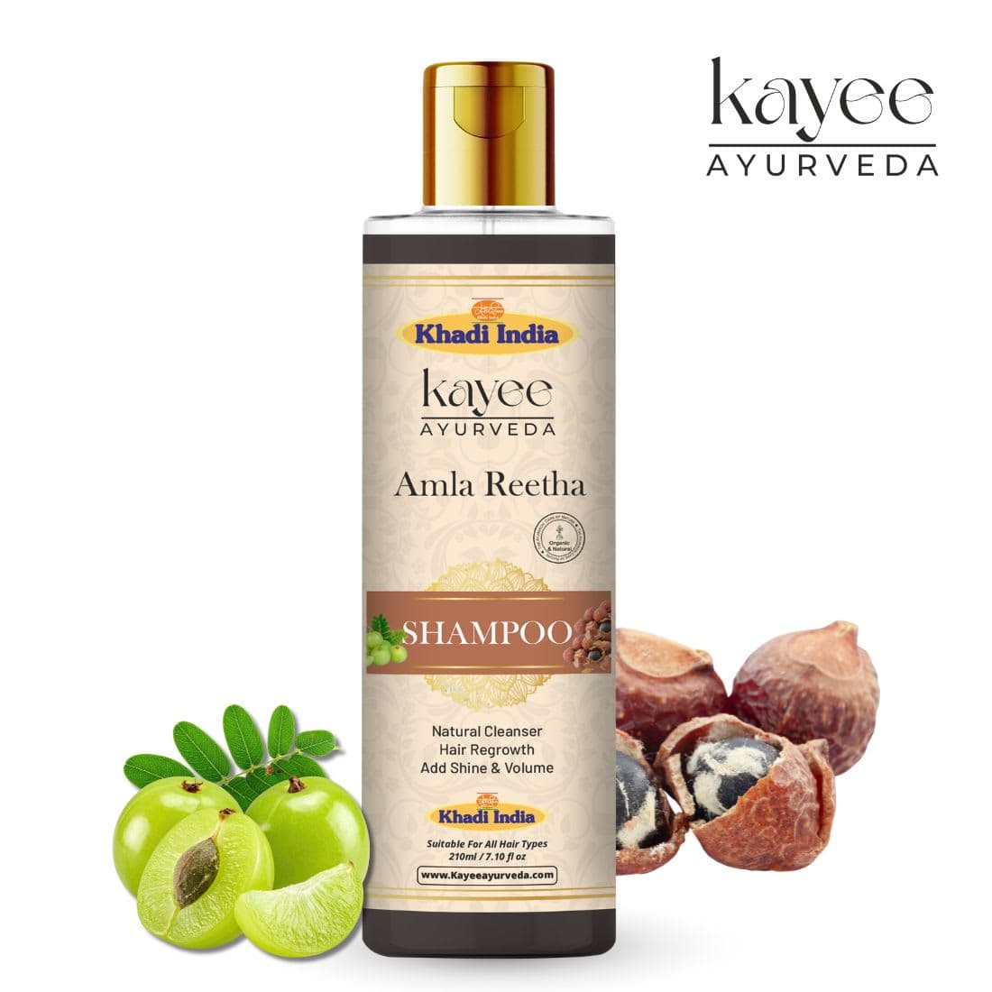 Kayee Ayurveda Khadi Amla Reetha Shampoo 210ml