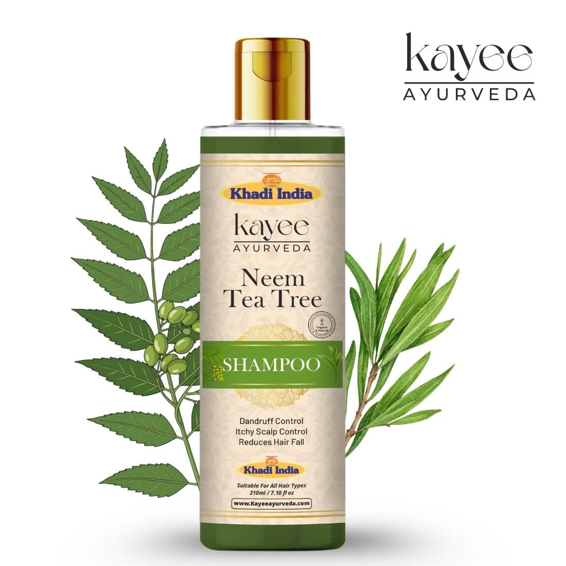 Kayee Ayurveda Khadi Neem Tea Tree Shampoo 210ml