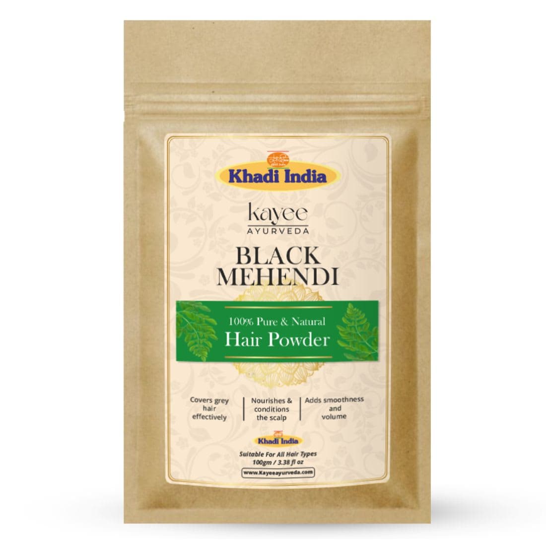 Kayee Ayurveda Khadi Black Mehendi Hair Powder 100gm