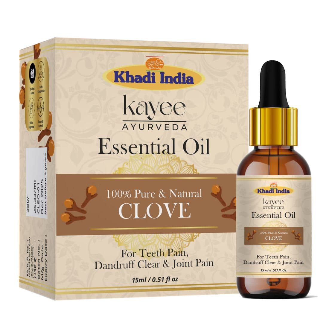 Kayee Ayurveda Khadi Clove 15 ML Essential Oil 15ml