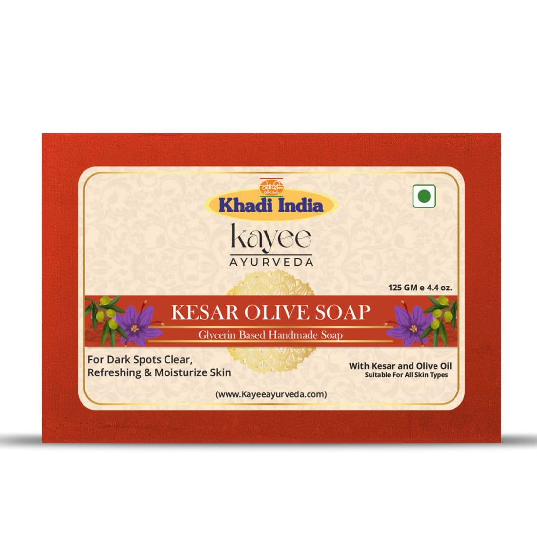 Kayee Ayurveda Khadi Kesar Olive Soap 125gm