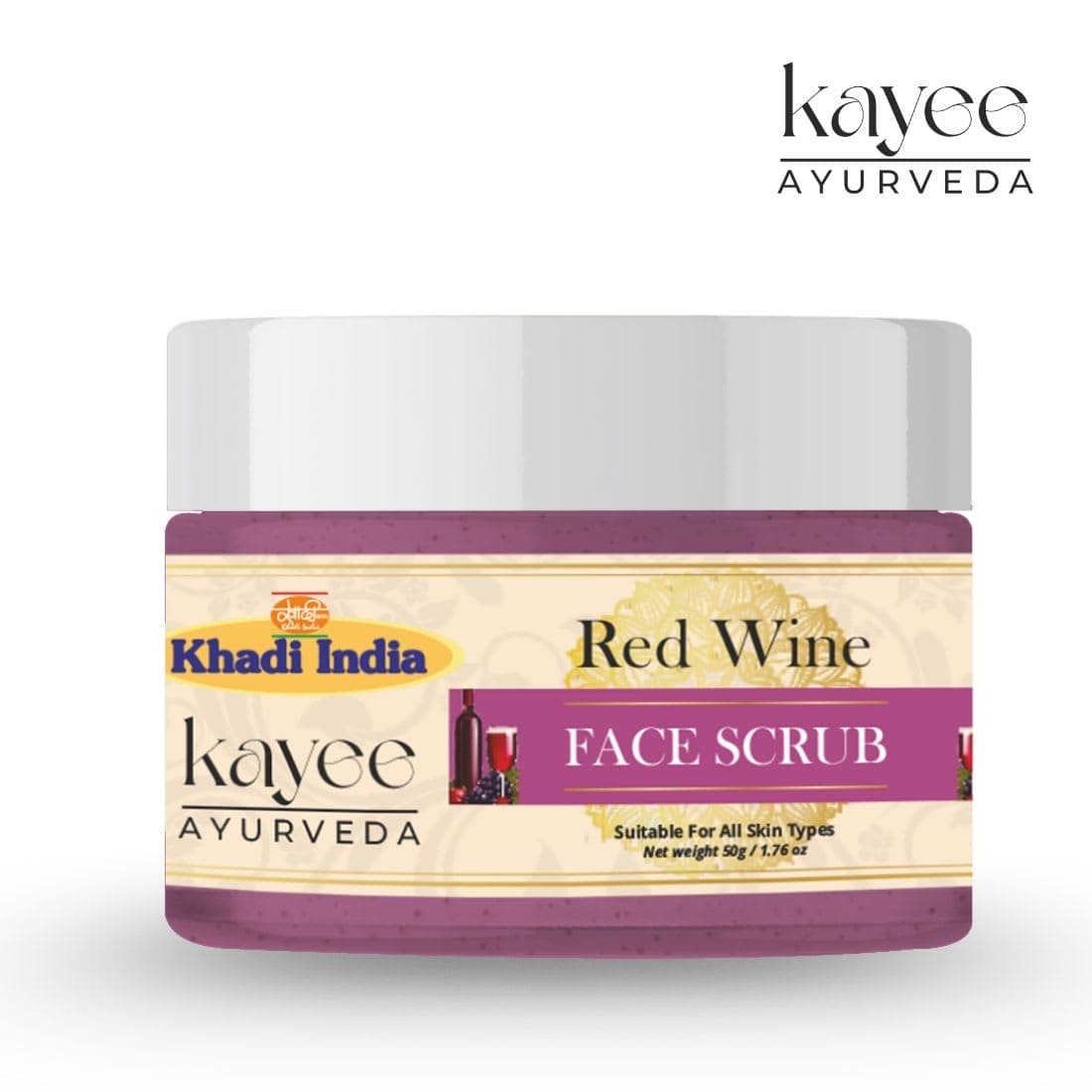 Kayee Ayurveda Khadi Red Wine 50 GM Scrub 50gm