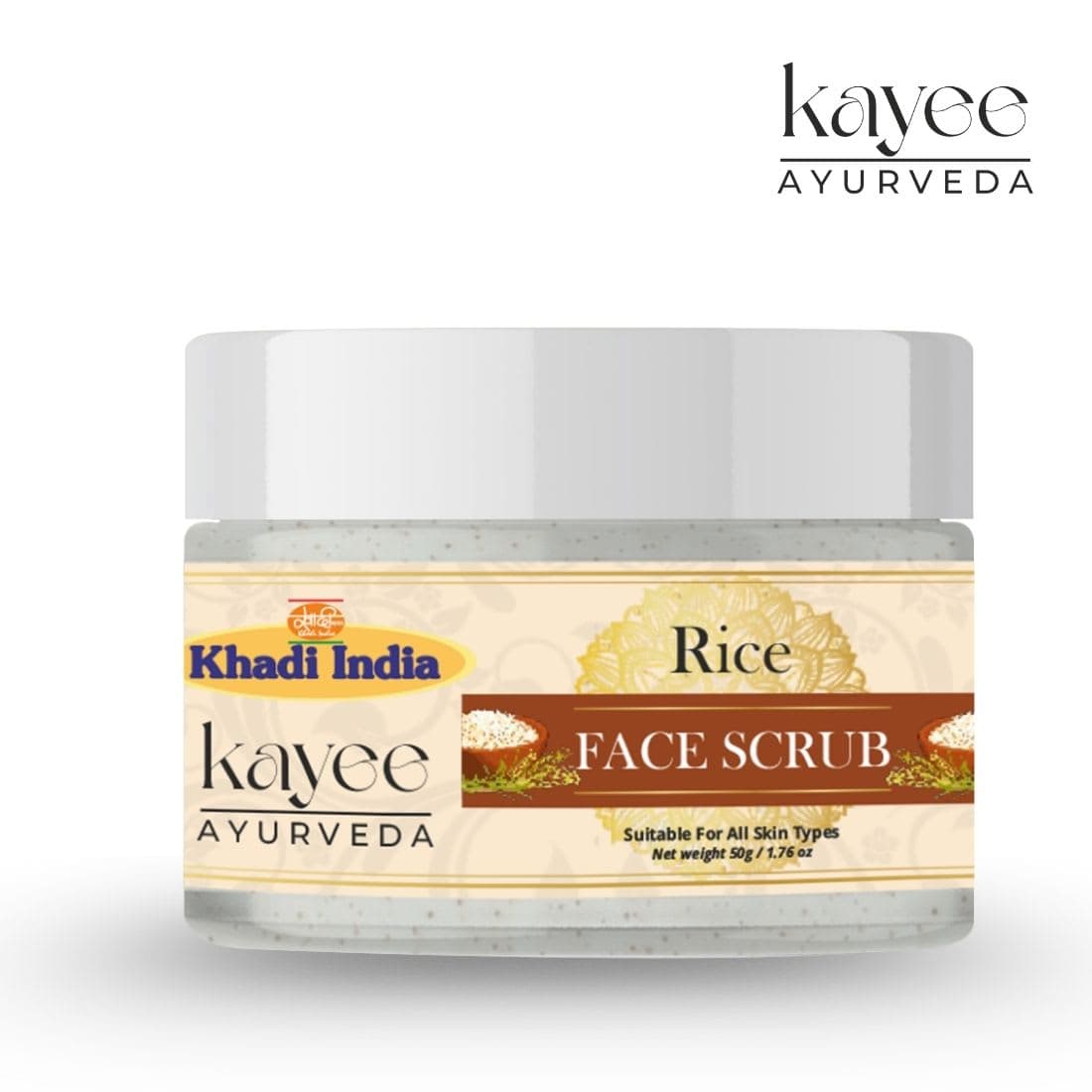 Kayee Ayurveda Khadi Rice Water 50 GM Scrub 50gm
