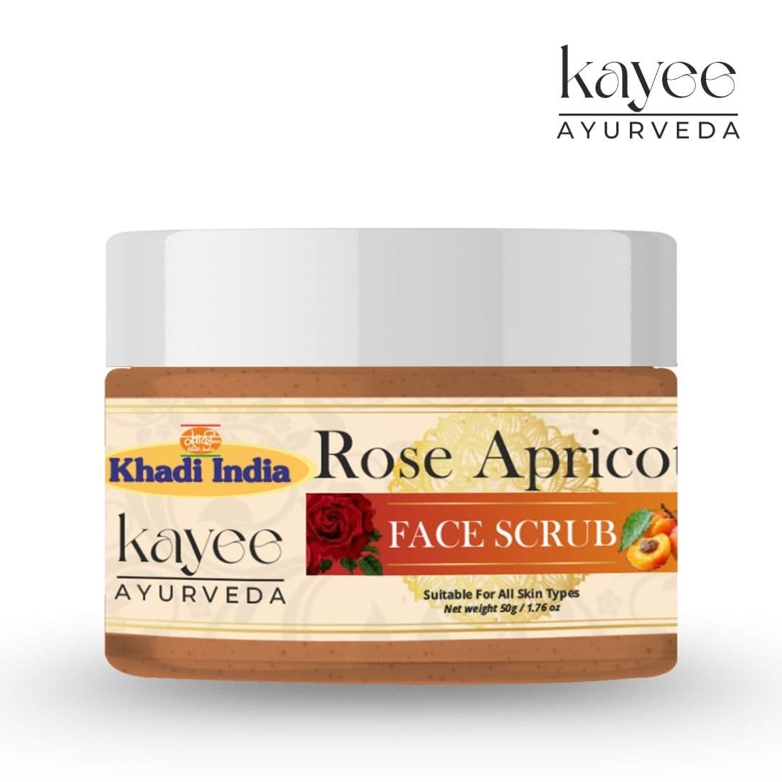 Kayee Ayurveda Khadi Rose Apricot 50 GM Scrub 50gm