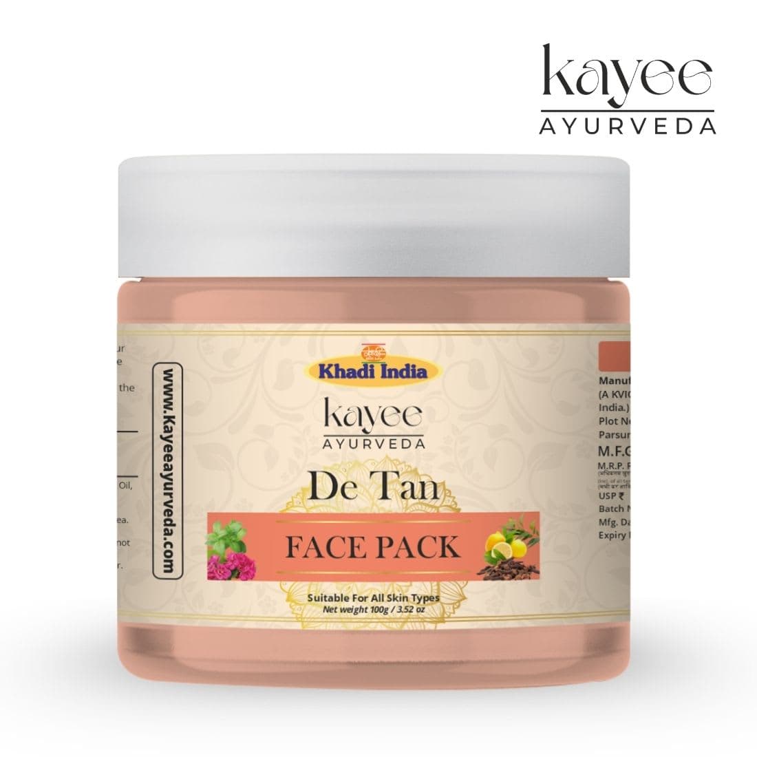 Kayee Ayurveda Khadi De Tan 50 GM Face Pack 50gm