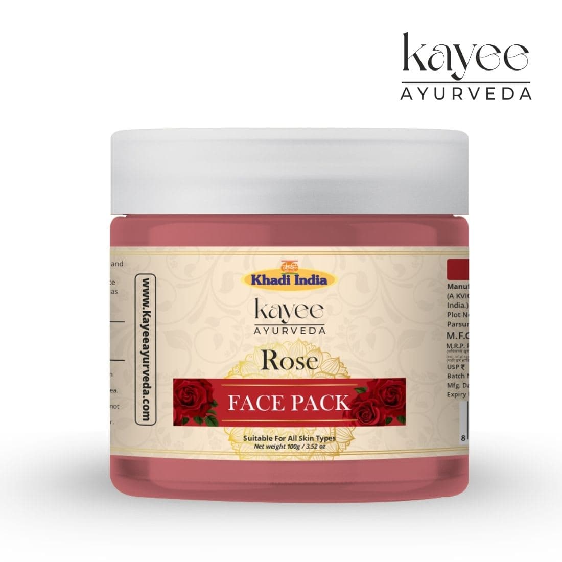 Kayee Ayurveda Khadi Rose Apricot 100 GM Face Pack 100gm